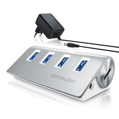 Abbildung von CSL aktiver USB Hub mit Netzteil 3.2 gen1 4 Port Verteiler kompatibel PC Notebook iMac Mac Pro MacBook Air, Pro, Mini Tablet PS4 Powered inkl.