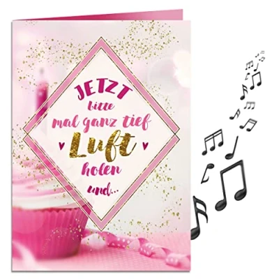 Abbildung von bentino Geburtstagskarte XL mit leuchtender KERZE zum AUSPUSTEN, Spielt den Song CELEBRATION, DIN A4 Set Umschlag, Glückwunschkarte Musik, Grußkarte Great Cards