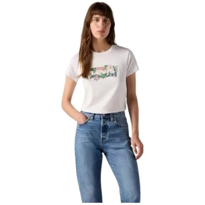 Abbildung von Levi&#039;s THE Perfect TEE Tshirt print, Damen, Größe: Small, Coloring book dahlia bw fill bright white
