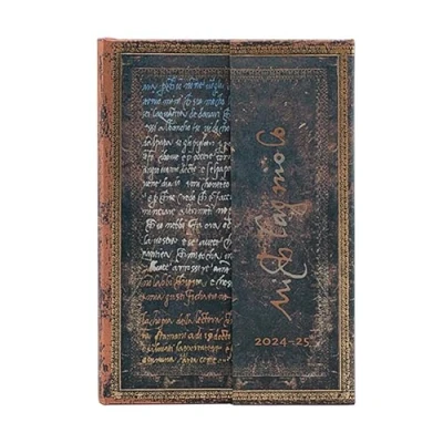 Abbildung von Michelangelo, Handwriting (Embellished Manuscripts Collection) Mini 18 month Horizontal Hardback Dayplanner 2025 (Wrap Closure)