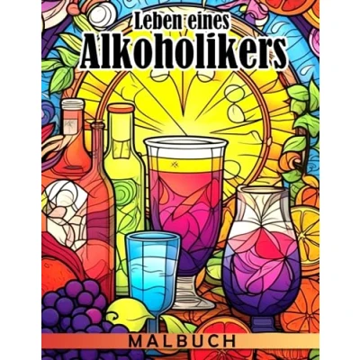 Abbildung von Leben eines Alkoholikers Malbuch: Wunderbare Ausmalbilder von Alkohol für alle Altersgruppen zum Spaß haben Ideales Geschenk besondere Anlässe