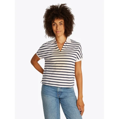 Abbildung von Tommy Hilfiger Tshirt print, Damen, Größe: Small, Calico/dark night navy