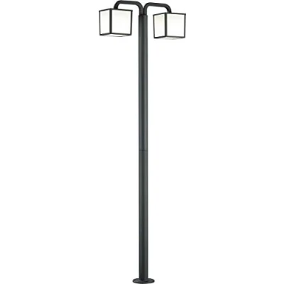 Abbildung von Trio Leuchten LED Aussenstehleuchte 421560242 Cubango, Aluminiumguss, anthrazit, Schirm Acryl weiß, inkl. 2 x E27 5 Watt