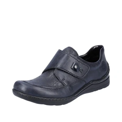 Abbildung von Rieker Slipper, Damen, Größe: 41, Blau Kunststoff/textil