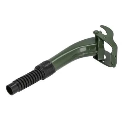 Abbildung von hünersdorff Auslaufrohr/Ausgießer passend für Metall Kraftstoff Kanister, flexibel mit Belüftungsrohr, Länge 195 mm, Stutzen Durchmesser 21 olivgrün