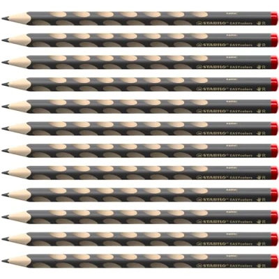 Abbildung von Ergonomischer Buntstift für Rechtshänder STABILO EASYcolors 12er Pack grau