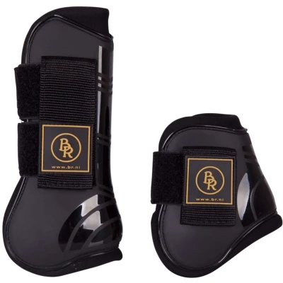 Abbildung von BR Kugelschützer &amp; Streichkappen Set Pro Tech Pu Neopren Schwarz Warmblut