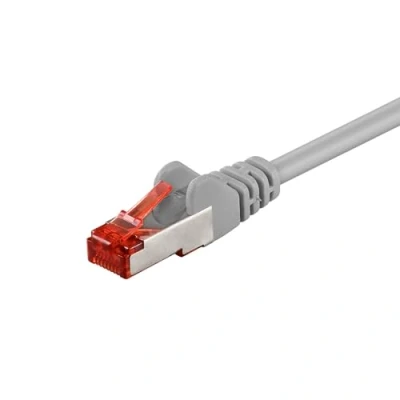 Abbildung von Goobay 92732 CAT 6 Kabel Lan Netzwerkkabel für Gigabit Ethernet S FTP doppelt geschirmtes Patchkabel mit RJ45 Stecker, 0,5m, Grau