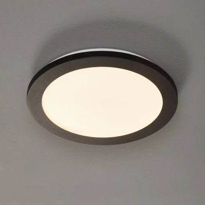 Abbildung von TRIO Leuchten LED Deckenleuchte »Camillus«, 1 flammig, Leuchtmittel Board fest integriert, matt schwarz Switch Dimmer, warmweiß 3000 K, Badezimmer geeignet, IP44