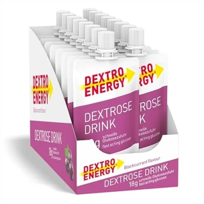 Abbildung von DEXTRO ENERGY DEXTROSE DRINK BLACKCURRENT (16er Pack) flüssiger Traubenzucker für Zuckerhaushalt, 24g schnell verfügbare Kohlenhydrate Ausflüge, Arbeit oder Lernen