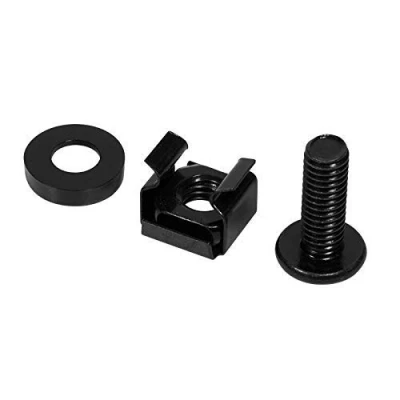 Abbildung von odedo 50x Schrauben M6 Befestigungssatz schwarz Rackschrauben Montagesatz Käfigmutter 10&quot; und 19&quot; Rack Schränke