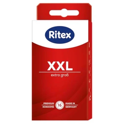 Abbildung von Ritex Kondome XXL extra große 16 Stück für mehr Komfort &amp; intensives Empfinden, Kondom mit viel Gleitfilm Vegan, dermatologisch getestet, Made in Germany
