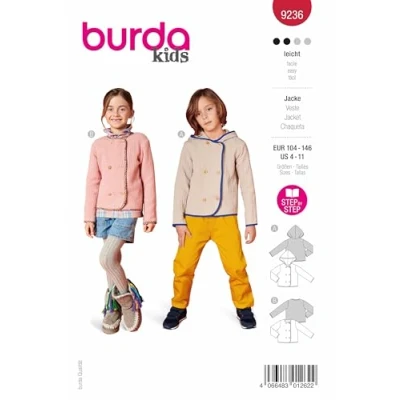 Abbildung von Burda Schnittmuster, 9236, Jacke [Kinder, Gr. 104 146 ], Level 2 leicht