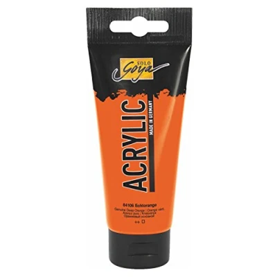 Abbildung von KREUL 84106 Solo Goya Acrylic, 100 ml Tube in echtorange, cremige vielseitig einsetzbare Acrylfarbe Studienqualität, auf Wasserbasis, schnell und matt trocknend, gut deckend, wasserfest