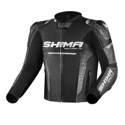 Abbildung von SHIMA BLAKE Motorrad Jacke Herren mit Protektoren AIRFORCE Rückenprotektor Leder Motorradjacke Sommer Schutzjacken Lederjacke Protektorenjacke Sommerjacke (Männer, Schwarz, XL)