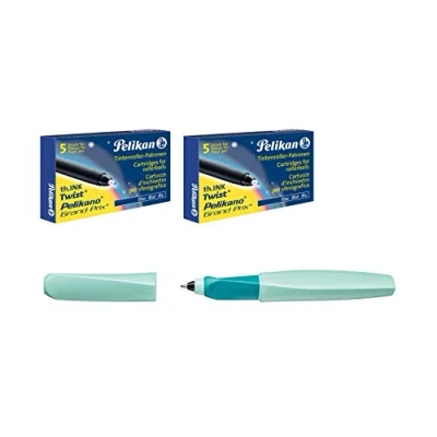 Abbildung von Pelikan 814898 Tintenroller Twist Neo Mint, inklusive 2 Rollerpatronen, 1 Stück (Neo Mint + Patronen)