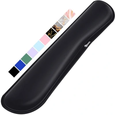 Abbildung von Gimars Handballenauflage Tastatur, Ergonomisches Tastatur mit Gelkissen Memory Foam Handauflage, Handgelenkauflage für Tippen Schmerzlinderung, Komfort Büro, Gaming, Schwarz 1