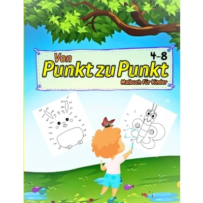 Abbildung von Von Punkt zu Malbuch für Kinder 4 8 Jahren: 50 Malvorlagen zum Lernen der Zahlen Verbinde die Punkte Zeichenbuch und mit Tieren in Kindergarten, Vorschule, Grundschule
