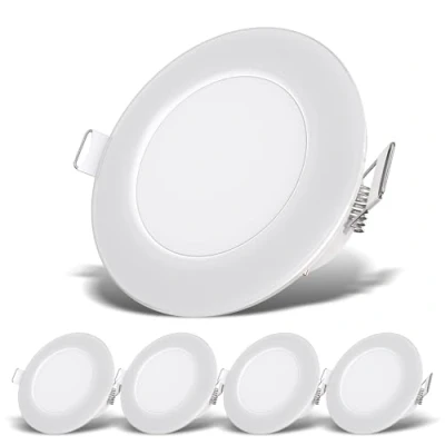 Abbildung von B.K.Licht 5er Set LED Bad Einbaustrahler 230V flach, IP65, neutralweiße Lichtfarbe, Lochmass 68mm, Spot, Deckenspots, Spots, Einbauleuchten, Einbauspots, Badezimmer, 86x30 mm, Weiß