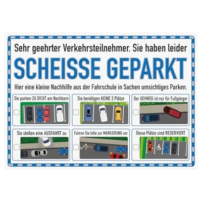 Abbildung von FunX Scheisse Geparkt Knöllchen Block 50 Blatt Humorvolle Notizzettel für Falschparker Geschenkidee ständig Zugeparkte oder genervte Personen DIN A6 Strafzettel