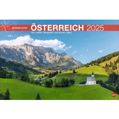 Abbildung von Österreich Globetrotter Kalender 2025 von weiter Bergwelt und klaren Seen: Die Alpenrepublik ihren schönsten Seiten in einem großen ... (Globetrotter Reisekalender Heye)