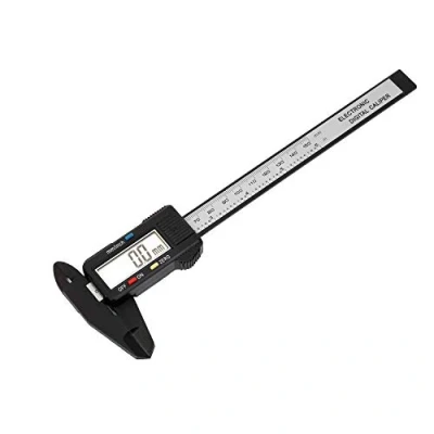 Abbildung von Digitale Messschieber, KATSU 150mm 6&quot; LCD Display Kohlefaser Schublehren Digital Elektronischer Messschieber für Außen, Innen, Tiefen und Schrittmessung