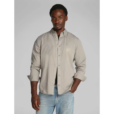 Abbildung von Calvin Klein Garment DYED Shirt Hemd, Herren, Größe: XXL, Aluminum