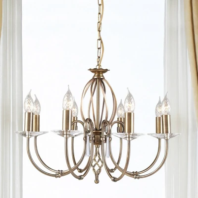 Abbildung von Elstead Lighting AG8 AGED BRASS Kronleuchter Aegean 8xE14 H:46 Ø:65