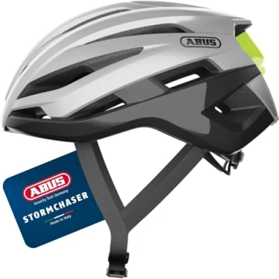 Abbildung von ABUS Rennradhelm StormChaser Leichter und komfortabler Fahrradhelm für professionellen Radsport Damen Herren Silber, Größe L (59 61 cm)