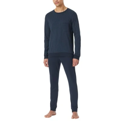 Abbildung von Schiesser FINE Interlock Nachtwäsche Set, Herren, Größe: 58, Nachtblau