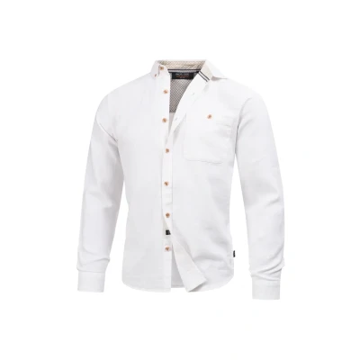 Abbildung von Indicode Jeans Langarm Inniell Hemd, Herren, Größe: Medium, Offwhite