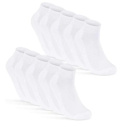 Abbildung von 10 Paar Sneaker Socken Herren Weiß Quarter Sportsocken Gepolstert Frotteesohle Atmungsaktiv Baumwolle 16200 WP (43 46 Weiß)