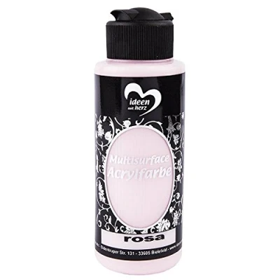 Abbildung von Ideen mit Herz Acrylfarbe Multisurface Allzweckfarbe zum Bemalen von Holz, Glas, Polyester, Keramik, Porzellan, Terracotta, Styropor, Stoff, Leder Universalfarbe auf Wasserbasis 120ml (rosa)