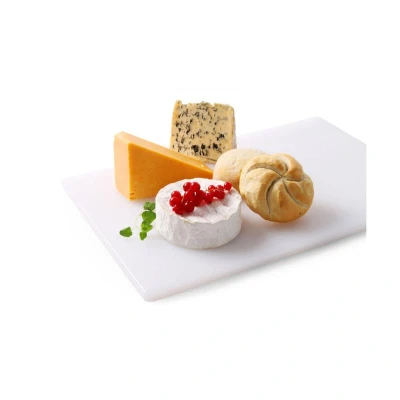 Abbildung von HENDI Schneidebrett HACCP 60 x 40 2 cm aus HDPE Kunststoff in Weiß, glatte Oberfläche beidseitig nutzbar, Gastro Schneidbrett für Käse + Brot