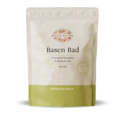 Abbildung von BÄRBEL DREXEL® Basenbad, Basisches Badesalz (700g) zur Entsäuerung, Fußbad, Vegane Herstellung Deutschland, Basische Wickel, Körperpflege, pH Wert 8, begleitend Basen Kur, Badezusatz