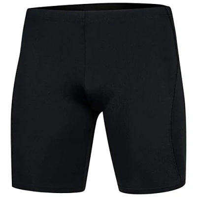Abbildung von Aqua Speed Badehose eng Herren + gratis eBook knielange Schwimmhosen Mens UV Swimwear Jammer Moderne Badebekleidung Schwarz Gr. M Blake