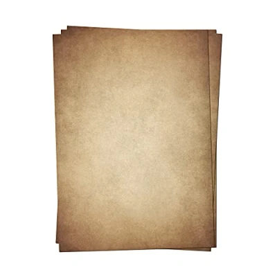 Abbildung von PRESENTOU Briefpapier beidseitig bedruckt 120 Gramm Papier Motivpapier Urkundenpapier Urkunde Speisekarte Liebesbrief (Vintage Dunkel, 50 Bögen)
