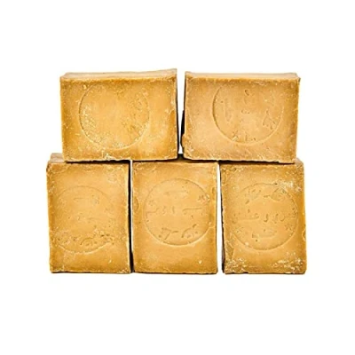 Abbildung von Carenesse Aleppo Seifen Paket Basic 5 Stück 95% Olivenöl 5% Lorbeeröl original Olivenölseife Haarseife vegan handgemacht Naturseife Seife ca. 900 950 Gramm je