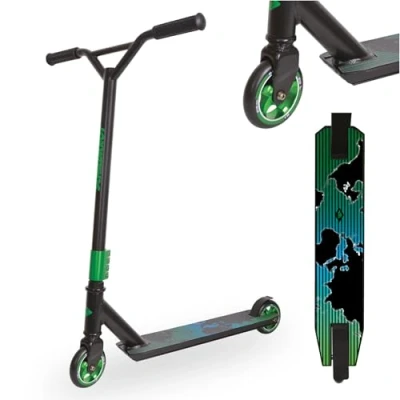 Abbildung von Schildkröt Stunt Scooter Untwist, Design: Ocean, wertiger mit Alu Felge, 100 mm PU Räder, für tolle Tricks und Stunts, 510462