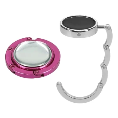 Abbildung von kwmobile Taschenhalter für Tisch 2x Faltbare Antirutsch Handtaschenhalter Haken Taschen Aufhänger Geschenkidee Gadgets Frauen Taschenhaken Set