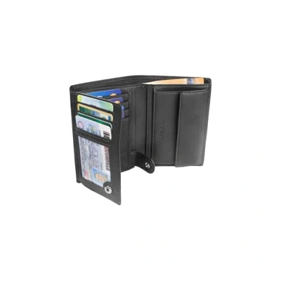 Abbildung von TRAVANDO Geldbörse Herren Dublin TÜV geprüft 13 Kartenfächer Hochformat RFID Schutz Geschenk für Männer inklusive Box Designed in Germany (Schwarz)