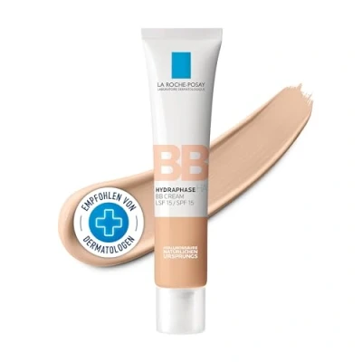 Abbildung von La Roche Posay Hydraphase HA BB Cream Hell: Feuchtigkeitsspendende mit LSF 15, Für einen ebenmäßigeren Teint, Nicht fettende Textur, normale bis trockene Haut, 40 ml