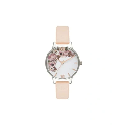 Abbildung von Olivia Burton Analog Quarzuhr für Damen mit Rötliches Lederarmband OB16EG75