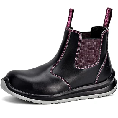 Abbildung von S3 Arbeitsschuhe Damen Leichte, M 8025FM Sicherheitsschuhe Hoch, Wasserdichtes &amp; Atmungsaktiv Leder, Bequeme Einlegesohlen, S1P Zehenkappe aus Verbundwerkstoff und Anti Penetration Platte