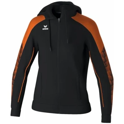 Abbildung von Erima Damen EVO STAR Trainingsjacke mit Kapuze (1032441), schwarz/orange, 42