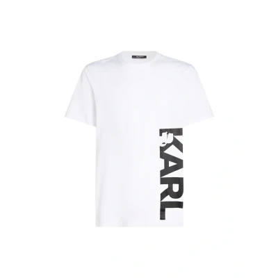 Abbildung von KARL Lagerfeld Vertical LOGO Nachtwäsche Shirt, Herren, Größe: Large, White