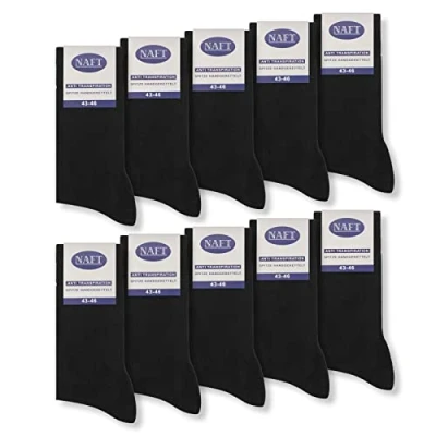 Abbildung von 10 Paar Socken 100% Baumwolle Herren Komfortbund ohne Naht 10600 WP (Schwarz 47 50)