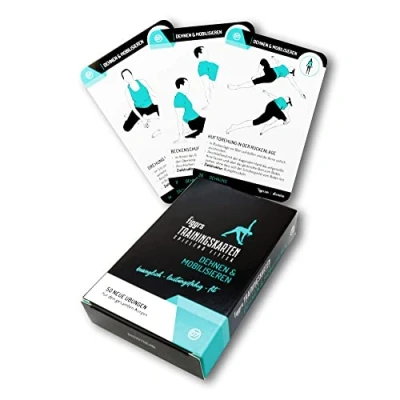 Abbildung von figgrs® Dehnen &amp; Mobilisieren 57 Trainingskarten mit 50 Fitnessübungen für mehr Beweglichkeit I Stretching ohne Gerät Dehnübungen zuhause überall Von Anfänger bis Profi