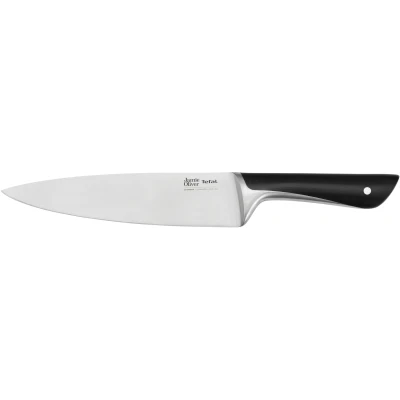 Abbildung von Jamie Oliver by Tefal K26701 Kochmesser 20 cm hohe Schneideleistung unverwechselbares Design widerstandsfähige und langlebige Klingen Edelstahl/Schwarz