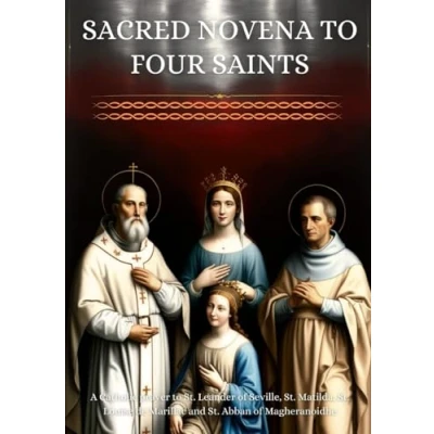 Abbildung von Sacred Novena to Four Saints: A Catholic prayer St. Leander of Seville, Matilda, Louise de Marillac and Abban Magheranoidhe